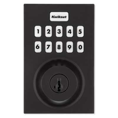 Kwikset Home Connect 620 Smart Lock, Z-Wave 700 Long Range, Contemporary with Deadbolt, Matte Black